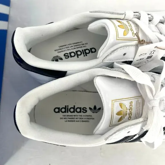 Adidas Originals Superstar II Shell Toe Womens 7.5 White Black Patent NIB - Picture 6 of 8